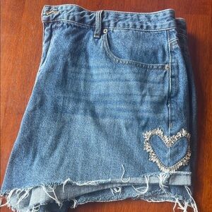 Forever 21 Denim Shorts with Heart Detail